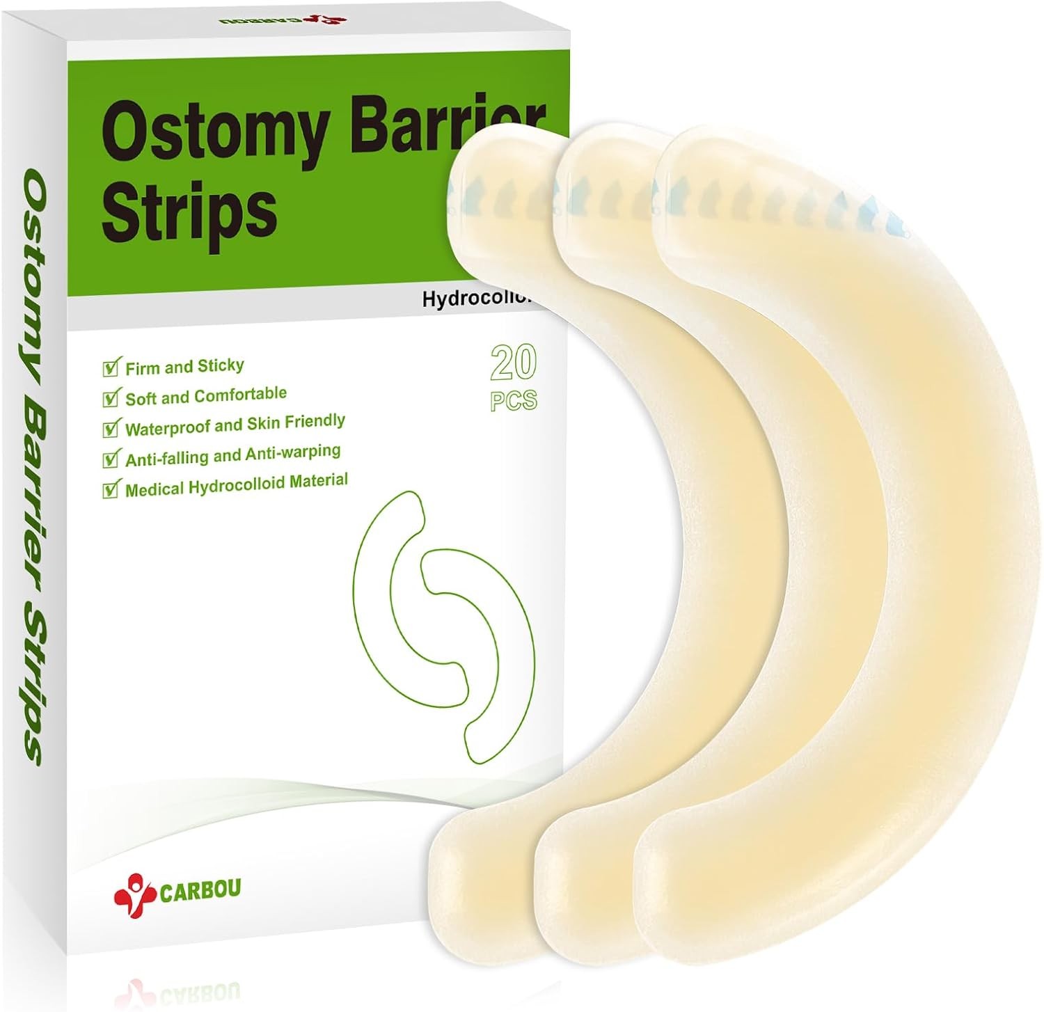 20 Pcs Elastic Ostomy Barrier Strips – Medical Grade Hydrocolloid Waterproof Lea