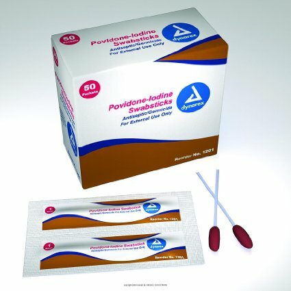 Dynarex Swabstick Sponge Tip Plastic Shaft 10% Povidone-Iodine BX/25 – 4 PACK