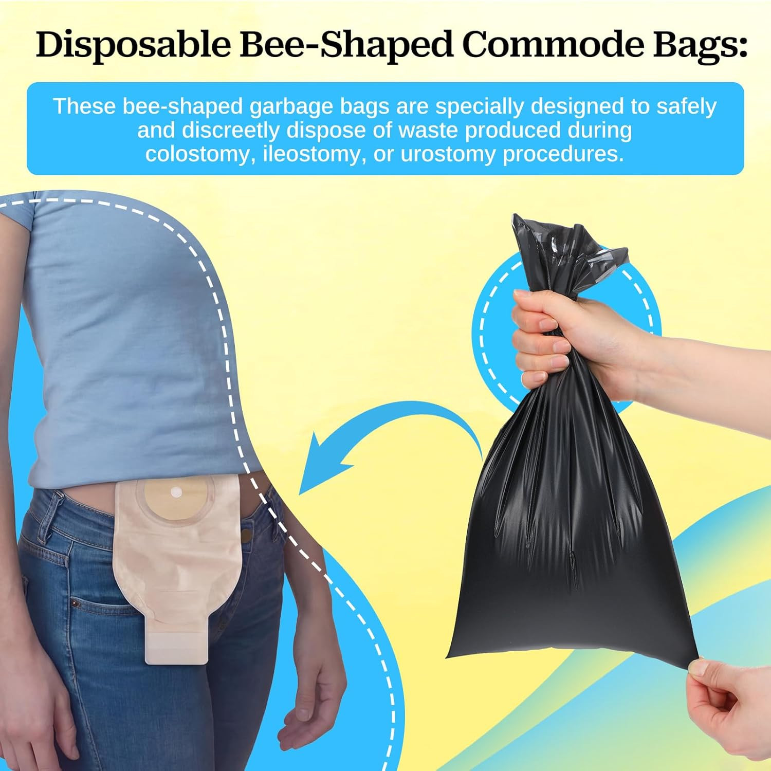 50 Pcs Ostomy Pouch Disposable Bag 7.87 X 13.78 Inches Ostomy Pouch Disposal Bag