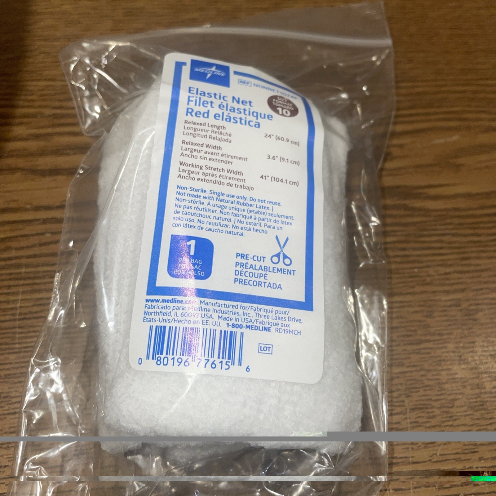 Medline Elastic-Net, Precut Size 3.6”x24″L, Latex-Free, 25 Count – NONNET1024P