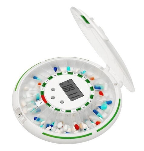 Automatic Medication Reminding Dispenser Flashing Light, Sound, Alarm and Lock