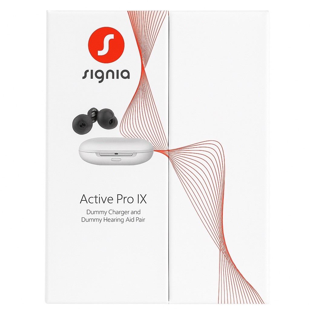 SIGNIA ACTIVE PRO IX DUMMY HEARING AID PAIR — FOR DISPLAY COLOR BLACK