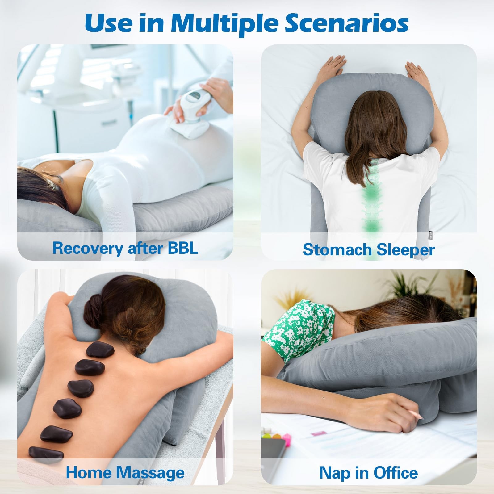 Homca Face Down Pillow For Eye Surgery Recovery Soft Support Stomach Sleeping