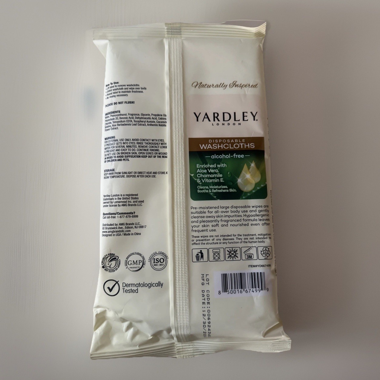 6x Lot of Yardley London Body Wipes 18 ct. Disposable Wash Cloths 12×8″ 108 CT