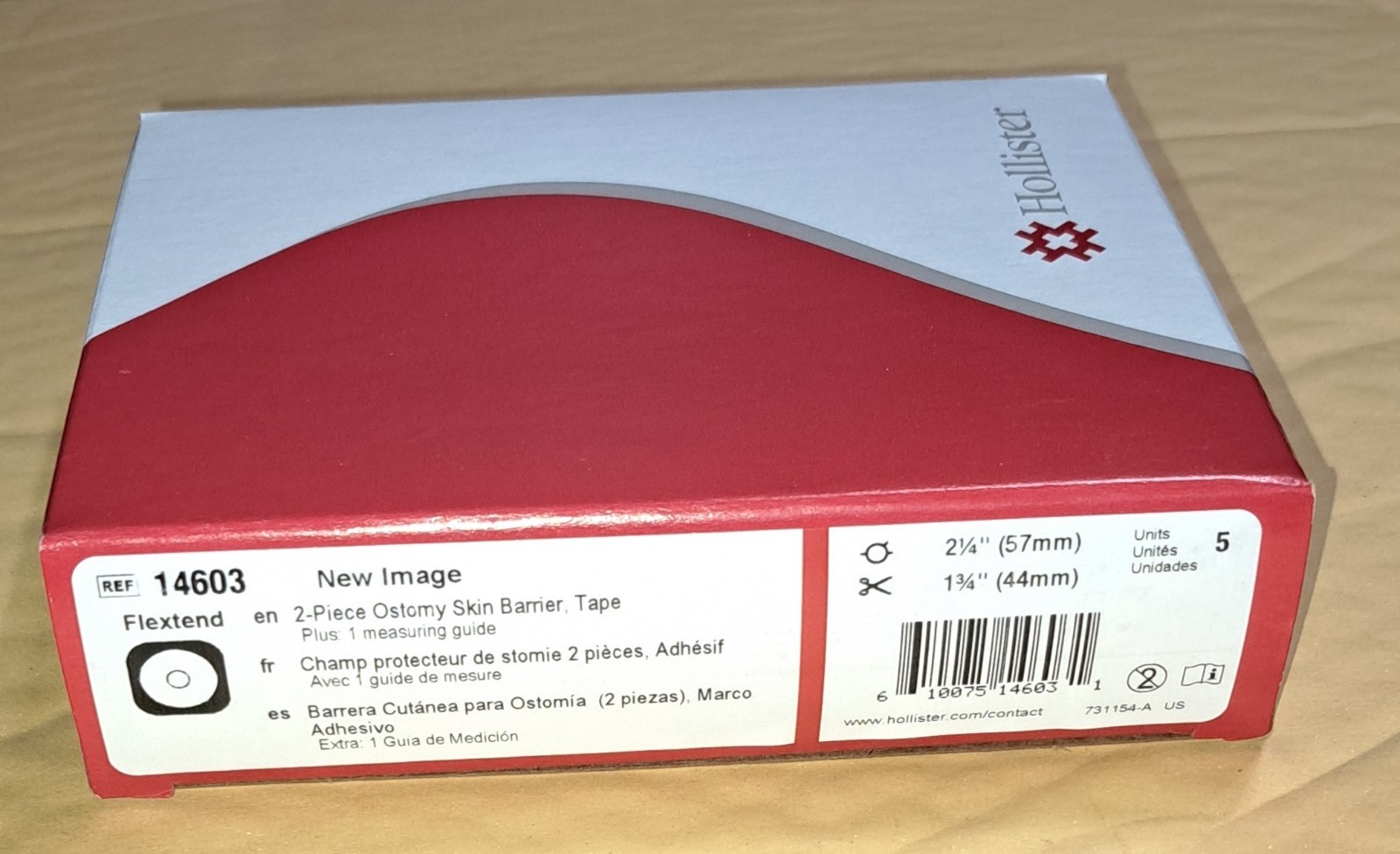 Hollister 14603 Cut-to-Fit Flex Wear Skin Barrier with Tape Floating Flange 5 Ct