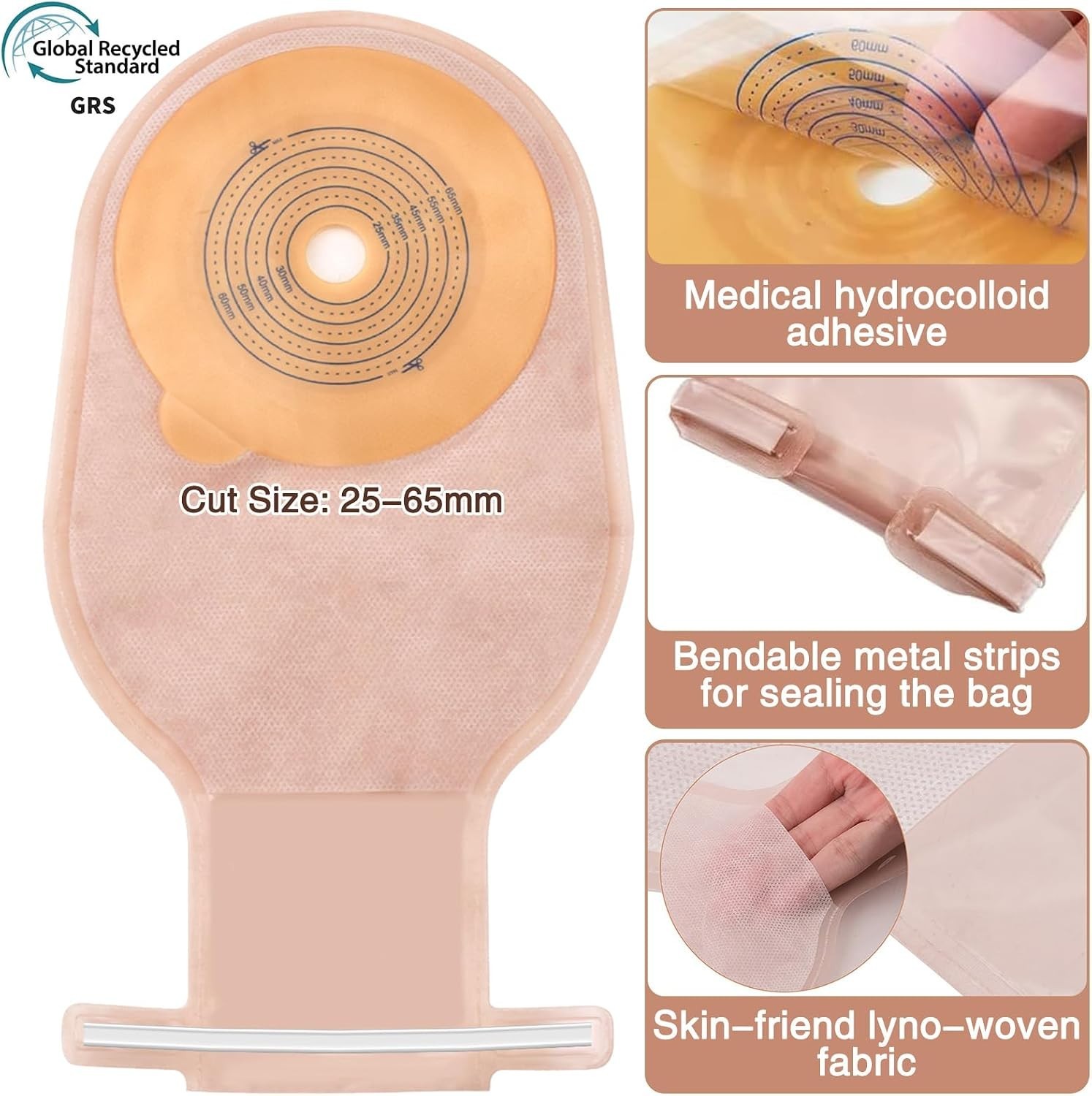 100PCS Colostomy Bags One Piece Ostomy Bag with Clamp Closure | Hypoallergeni…