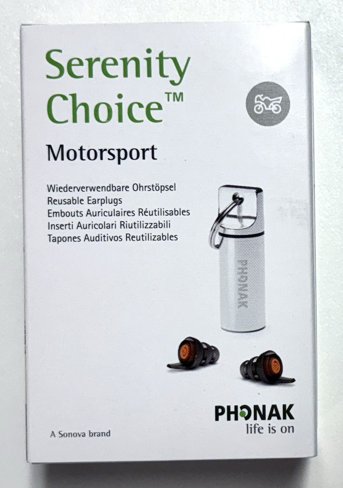 Phonak Serenity Choice Motorsport KI25 Reusable Earplugs Hearing Protection