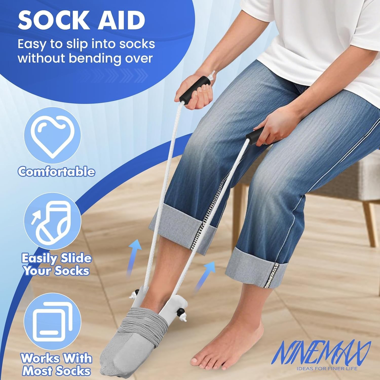 Sock Aids for Putting On Socks, Easy On Helper Assist Device for Seniors Elde…