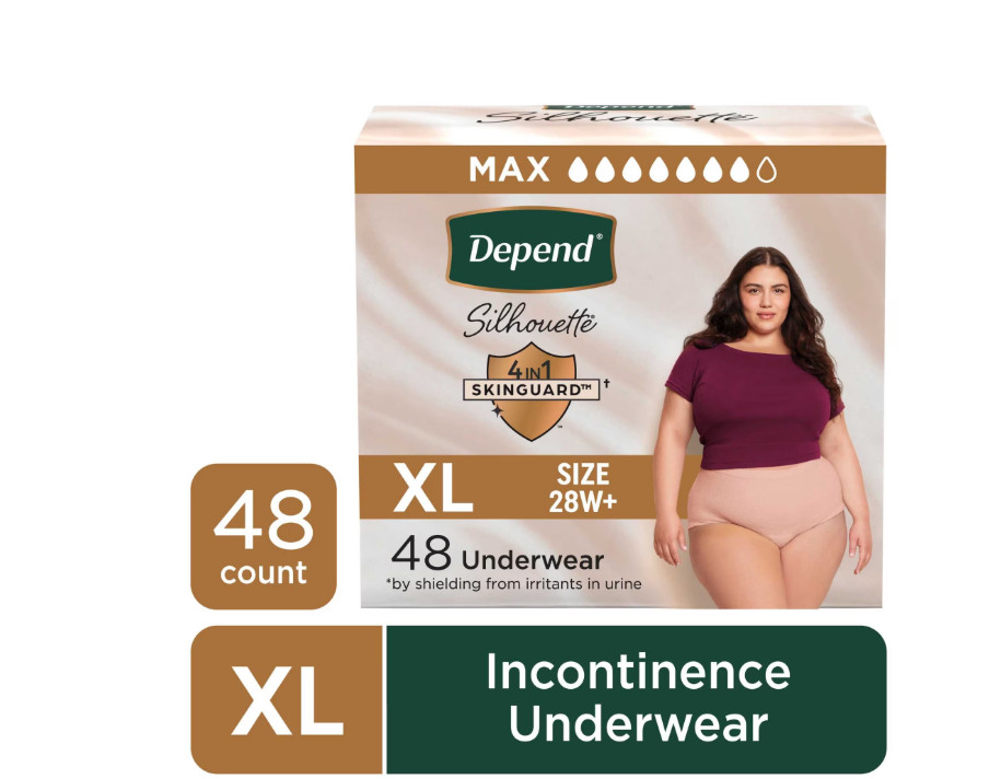 Depend Silhouette XL 48 Ct Women Postpartum Bladder Leak Underwear