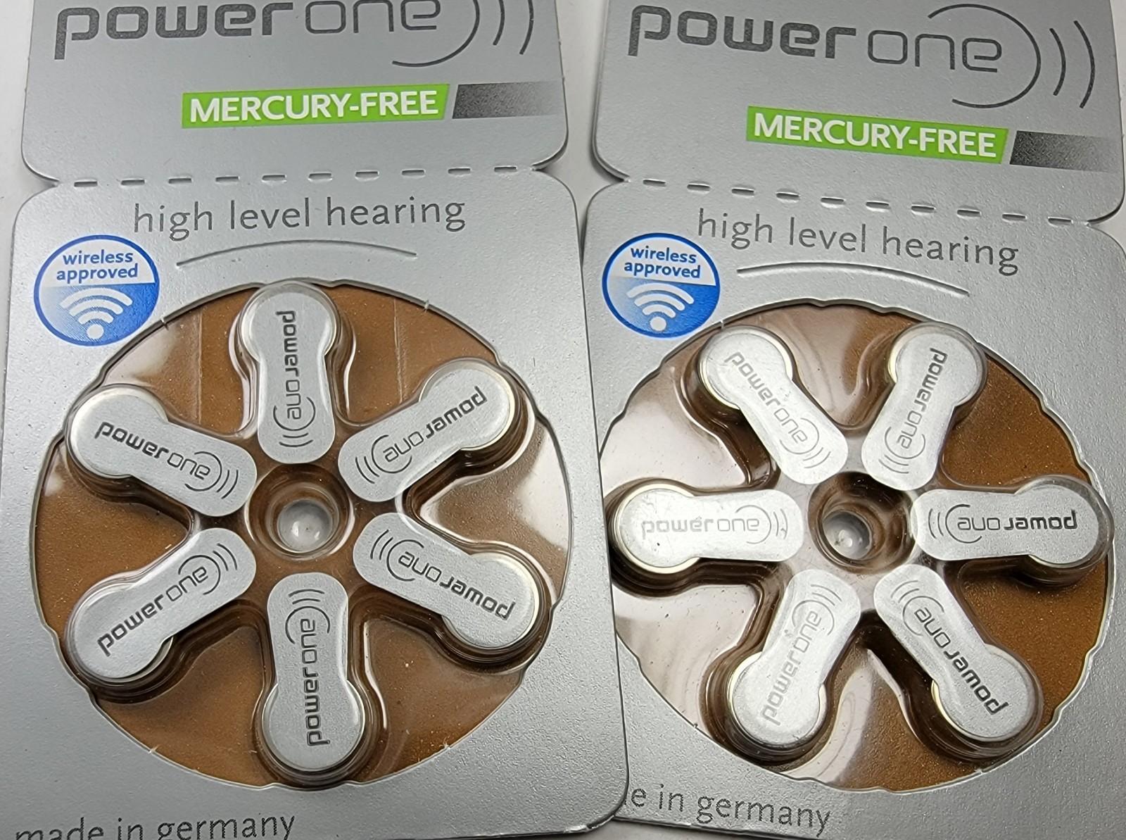 Power One Hearing Aid Batteries Size 312 Zinc Air Mercury Free 4 Pkgs. 24 Batt.