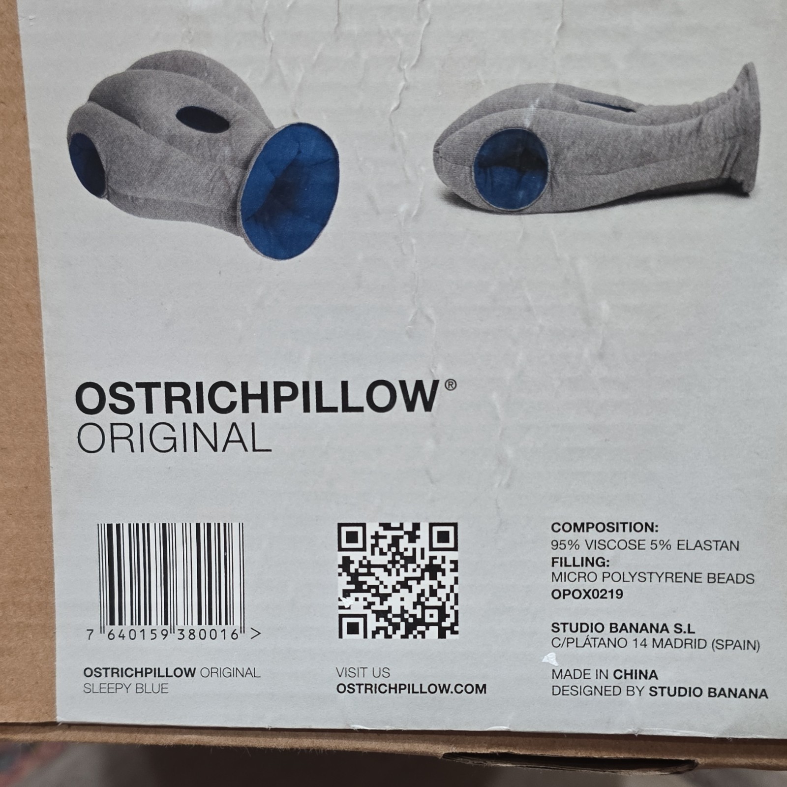 Ostrichpillow Original Immersive Pillow Gray Blue Blocks Light and Sound