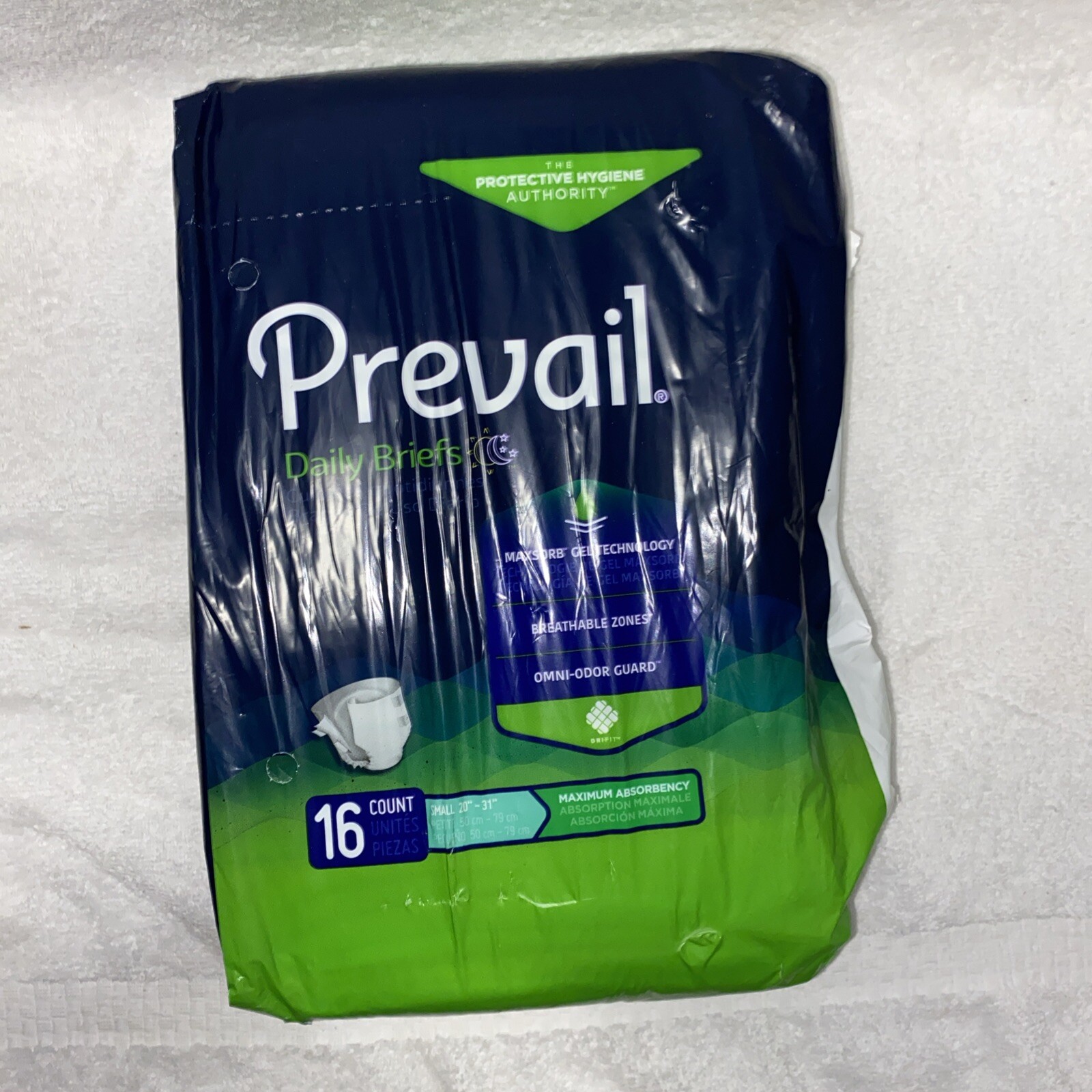 Prevail Daily Briefs PV-011 Underwear Pull up 16 Count Youth Small Adult 20”-31”