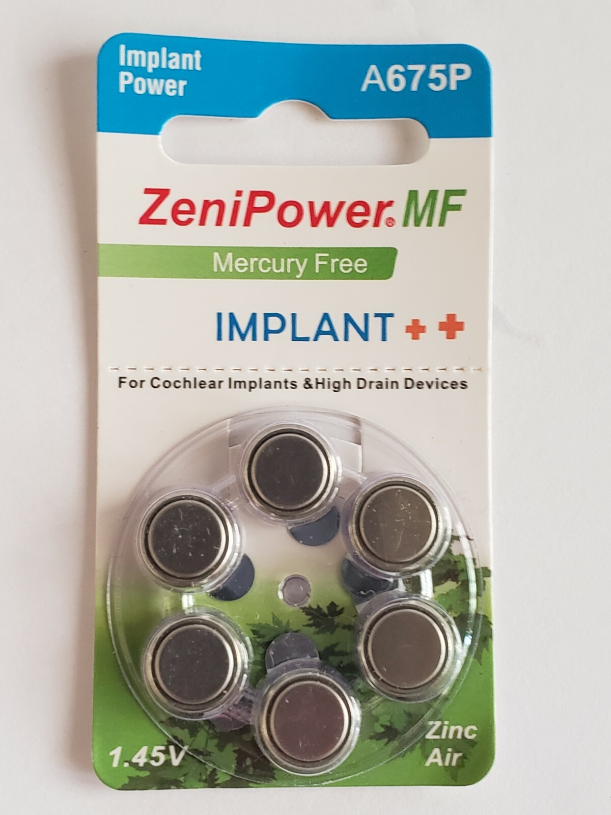 ZeniPower MF A675P Size Hearing Aid Batteries Cochlear Implant PR44P BBD 4/2022