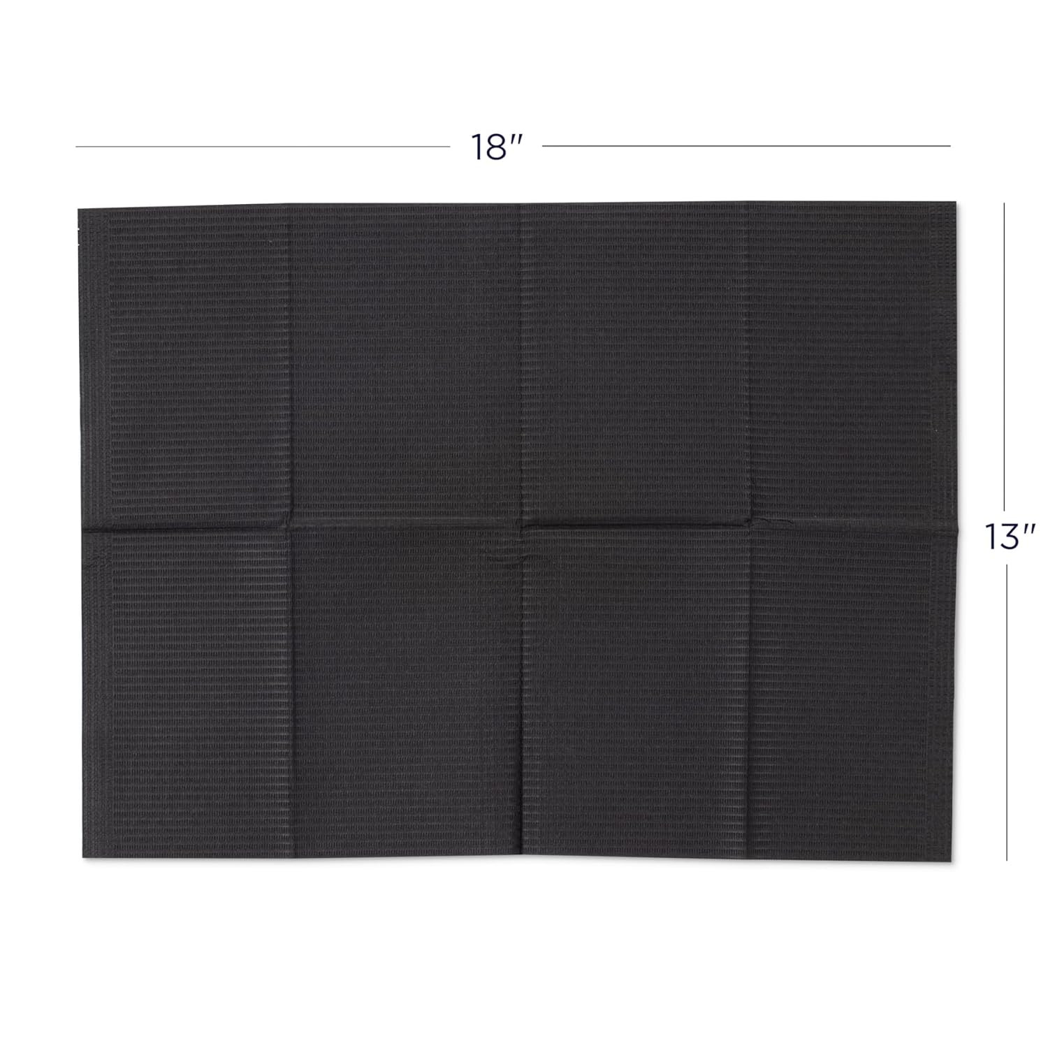 Practicon 125 Pack Black Disposable Patient Bibs, 18″ X 13″, 3 Ply Waterproof Pa