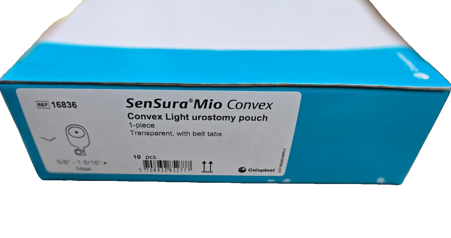 NEW 10x SenSura Mio Convex Urostomy Pouch 5/8 to 1-5/16″ Stoma 1 Piece System