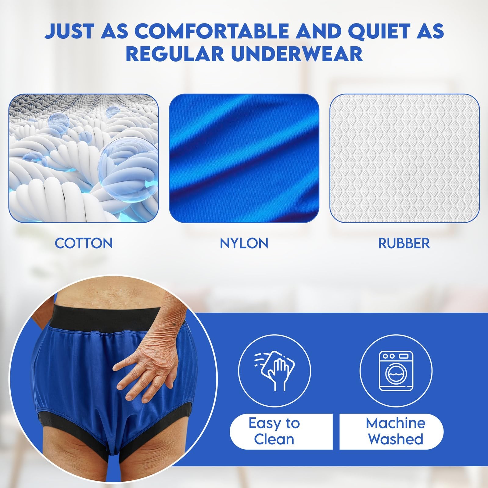 Adult Plastic Diaper Covers Waterproof, Leakproof Rubber Incontinence Pants W…