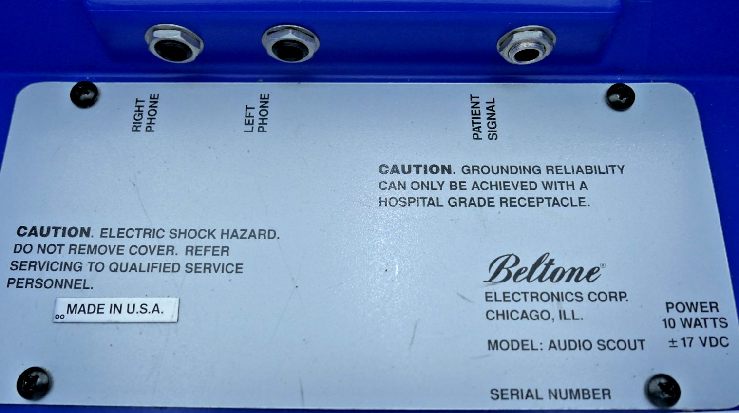 TESTED Beltone Audio Scout Audiometer w/Medical Hearing Headphone & Adapter