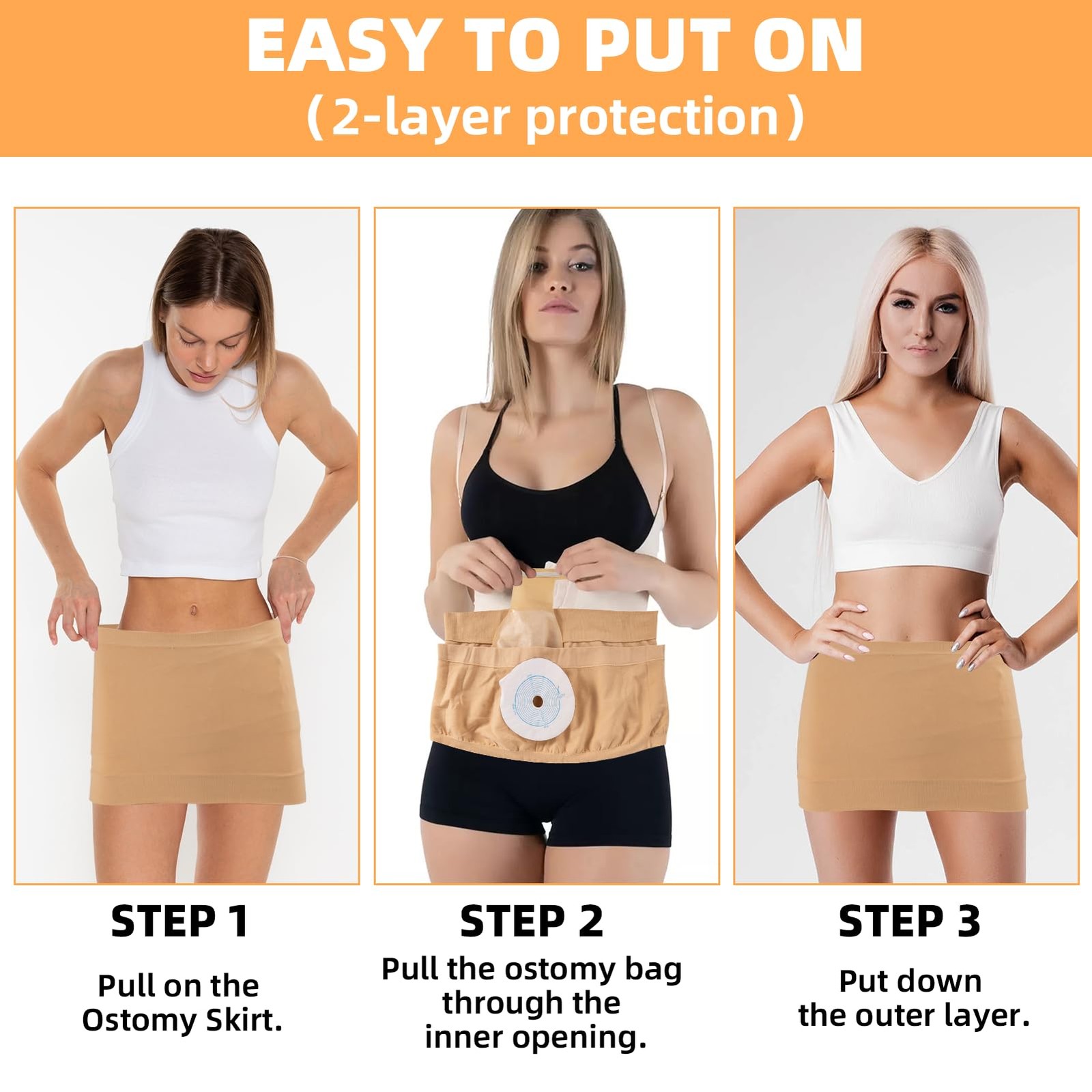 JDVBDNK Ostomy Support Garments, Hernia S(34″-44″), Beige