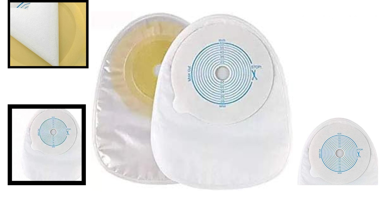 Breathable One-Piece Ostomy Bags, 10 Pack, Secure Fit and Easy Adhesive Removal