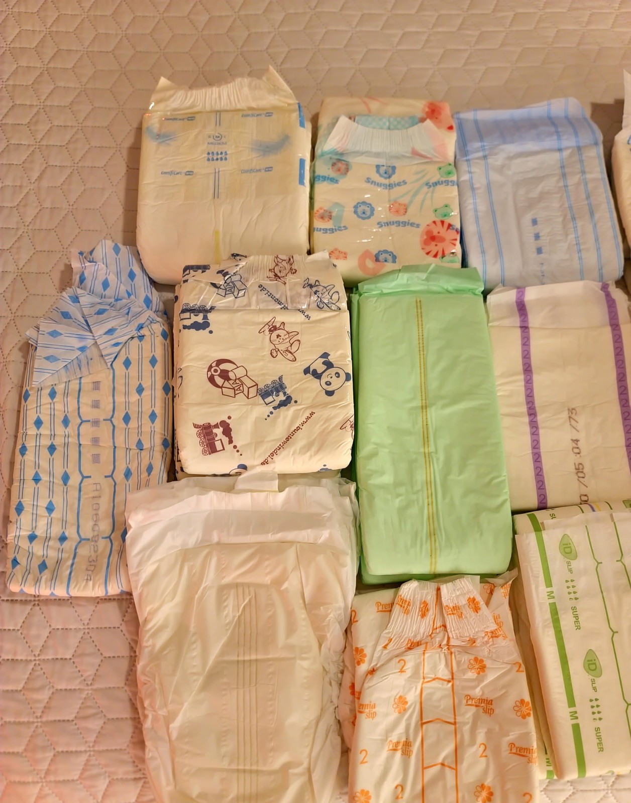 Lot of Vintage Adult Diapers ABDL. European and Discontinued. Size Medium.