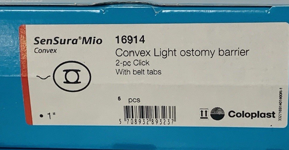 10 Coloplast 16914 SenSura Mio Convex Light Barriers 1″ Pre-Sized Pack/10 No Box