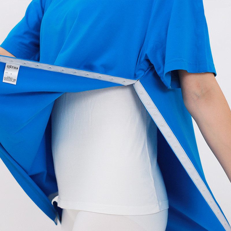 Unisex Patients T-shirt Top Hidden Buckle for Incontinence Bedridden Elderly New
