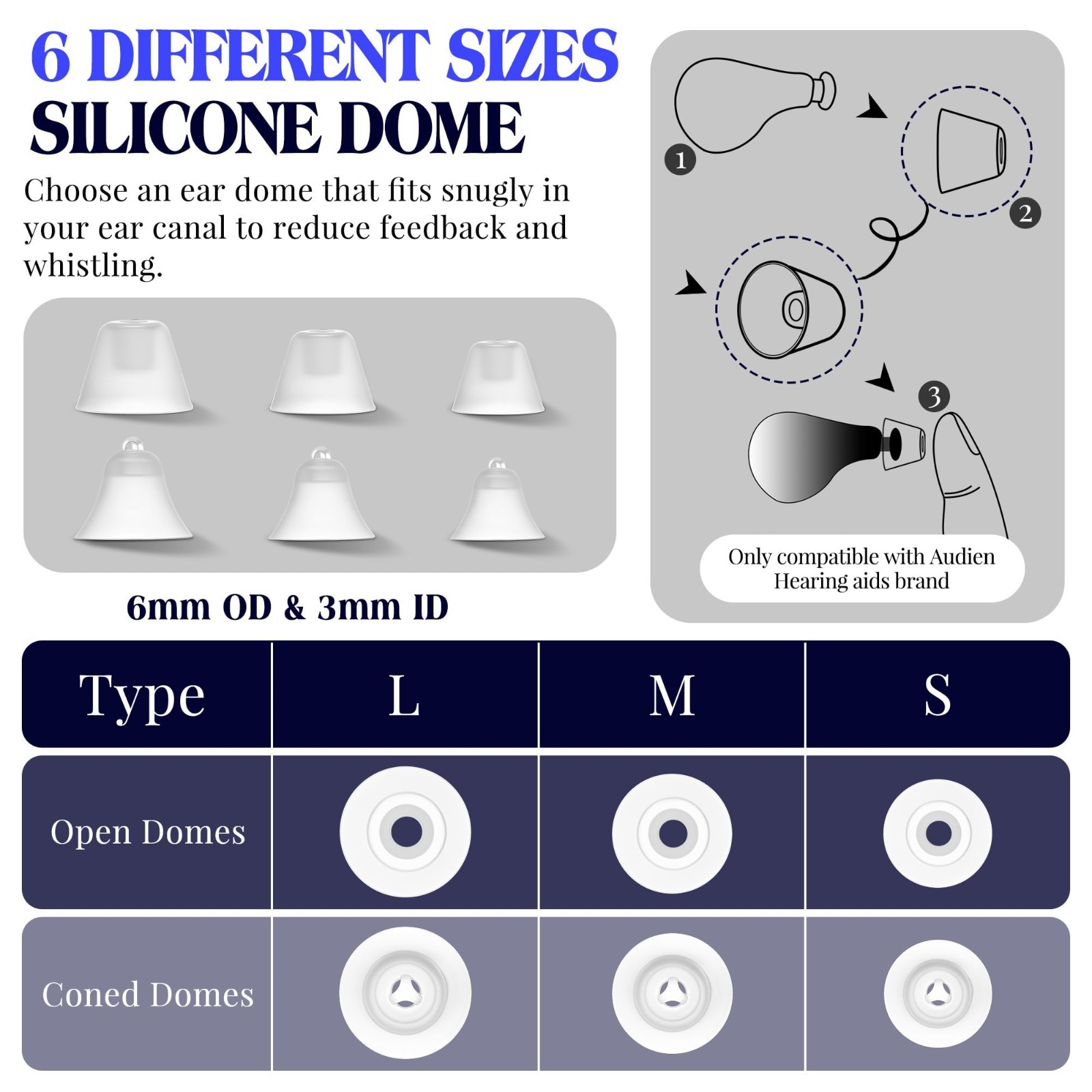 Hearing Amplifier Cleaning Kit – 17 Pcs, Silicone Domes, Brush, Wax Guards & Cas