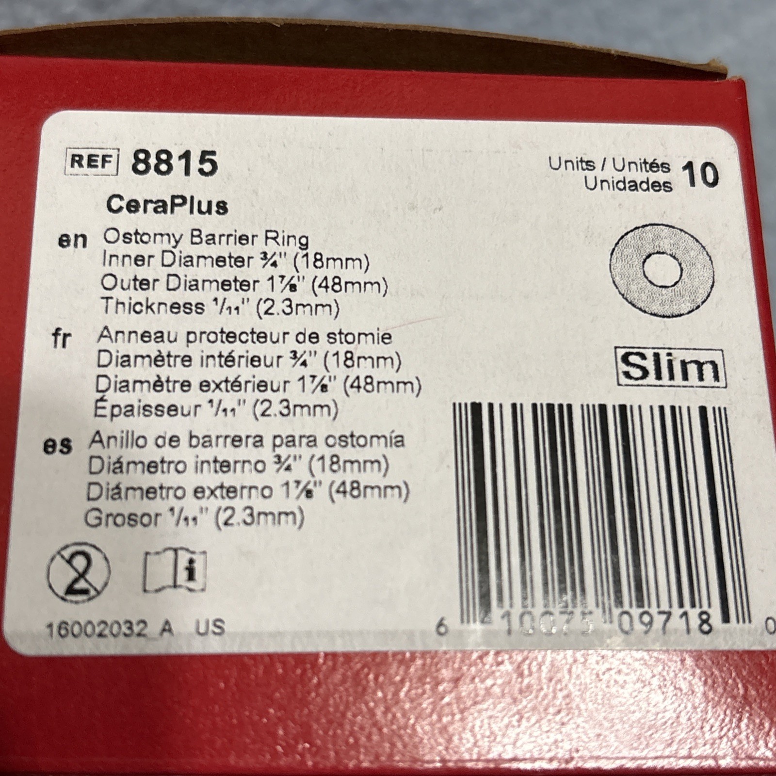 11 Adapt 8815 CeraRing Slim Barrier Ring 2″ Exp 1/31 USA