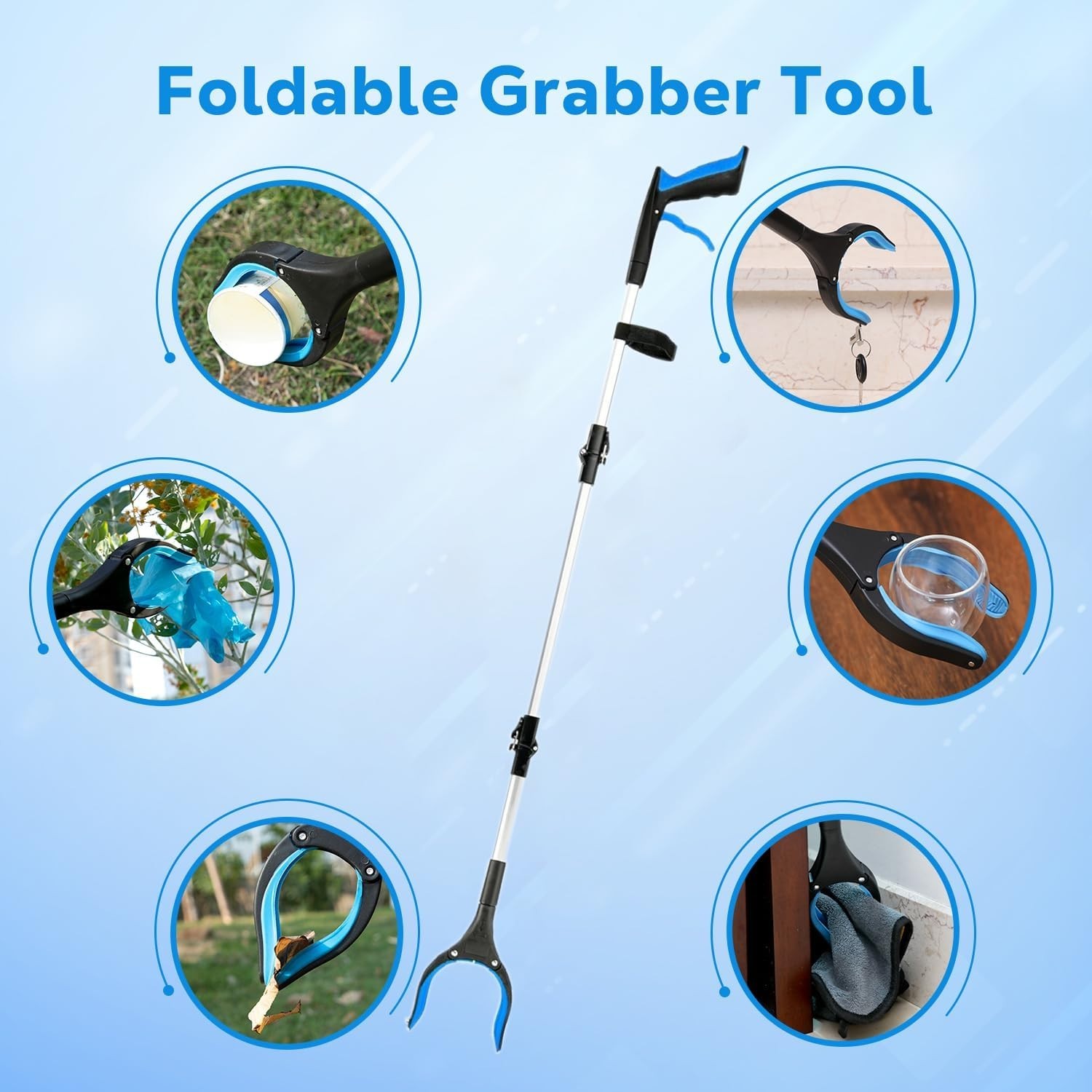 43-Inch Extra Long Foldable Grabber Reacher Tool for Ultimate Convenience