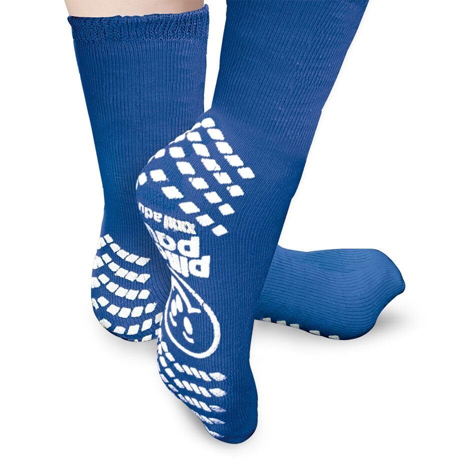 3 pairs Single Tread Non-Skid (3XL) Bariatric Comfort Safety Socks Blue