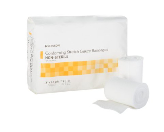 McKesson Conforming Bandage, Poly Blend, 3 Inch X 4.1 Yard Roll, Case of 96 -NEW