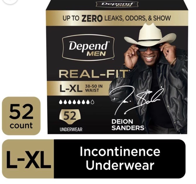Depend Real Fit Incontinence Underwear For Men, Adult Diapers L/XL, Grey, 52 Ct