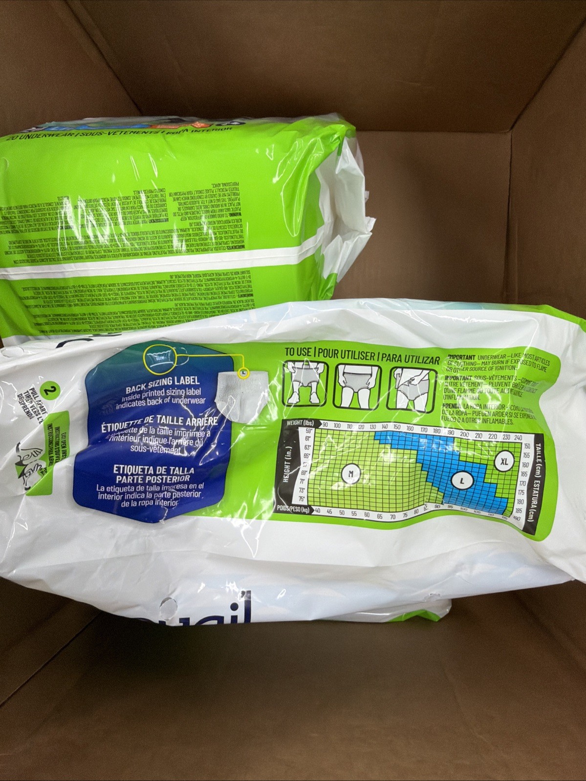 Prevail Nu-Fit Adult Unisex Daily Underwear/Diapers – Large – Pack of 60