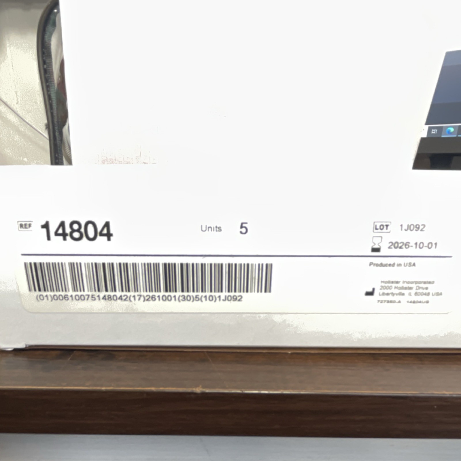 Hollister Ostomy Aid Box, REF 14804, 5 Units, Exp 2026-10-01, Ostomy Aid