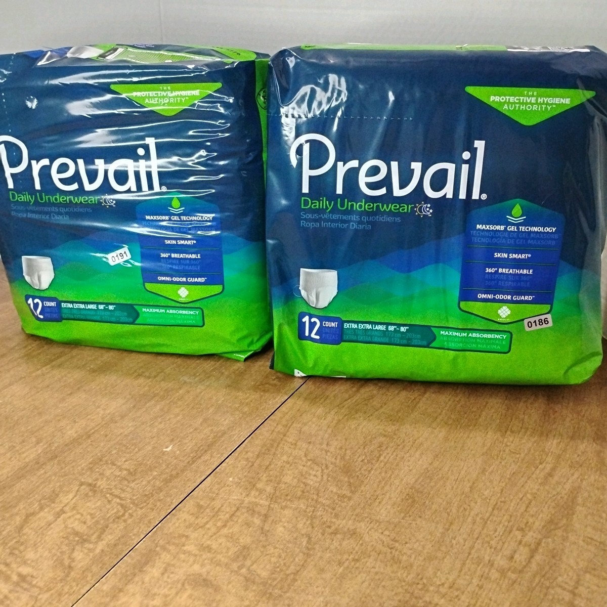 4 Prevail Adult Underwear 12×4= 48 XXL Gel Technology Max Absorbency