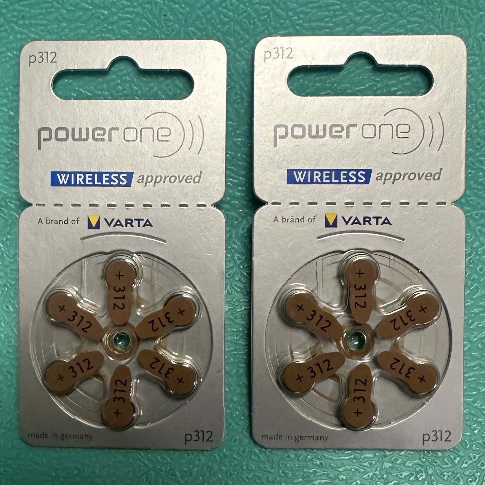NEW- 2 Six ct. Powerone P312 Hearing Aid Batteries