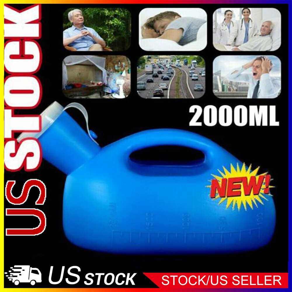 2000ml Male Urinal Bottle W/ Lid 2000 mL Camping Travel Car Urine Bottle