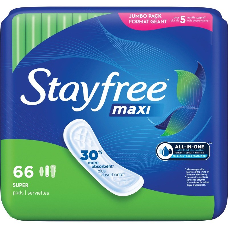Unscented Maxi Pads Super Absorbency 66 Count Heavy Flow Protection