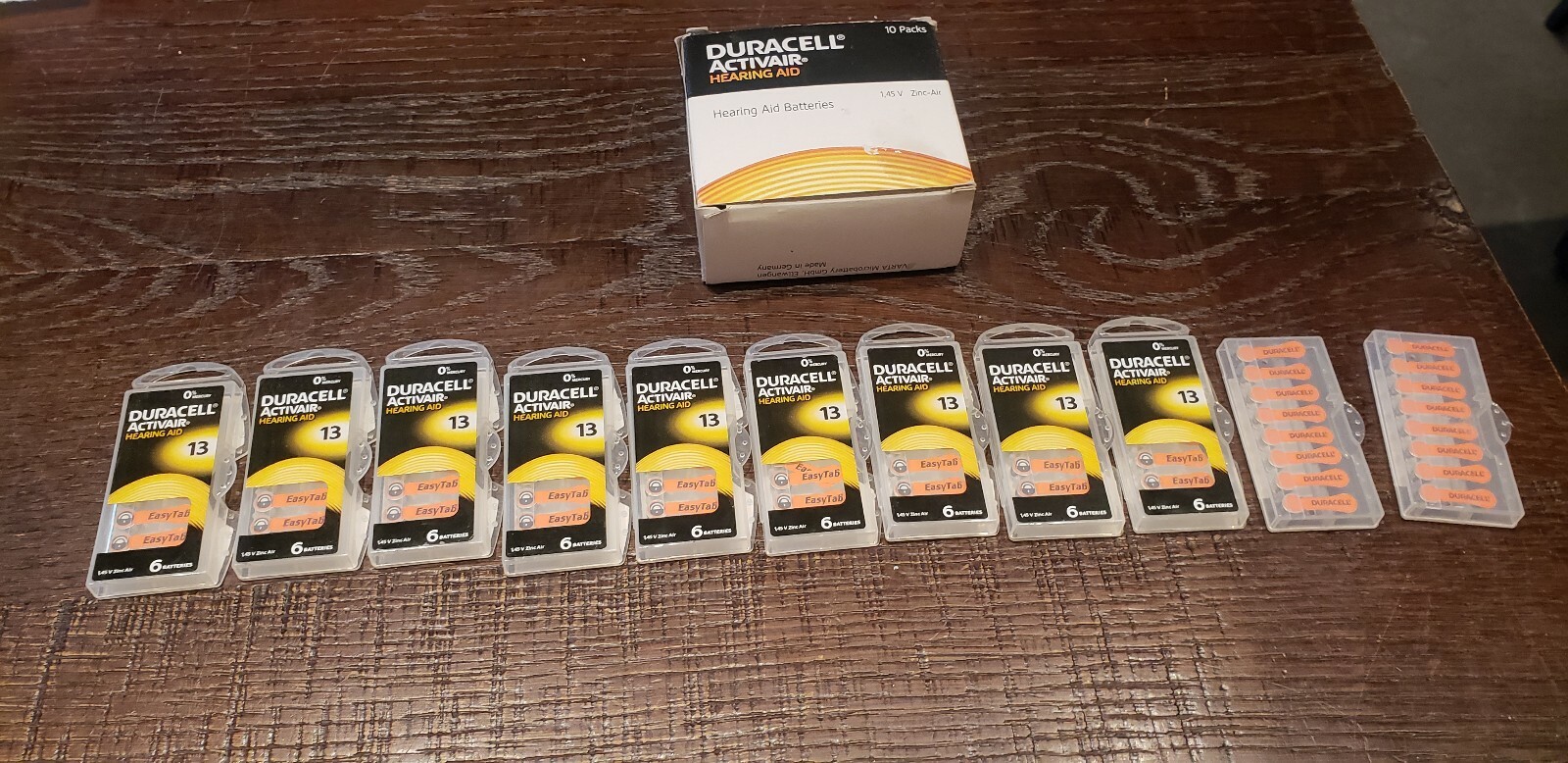 Duracell Activair Hearing Aid Batteries: Size 13 (64 Batteries) Made In Germany