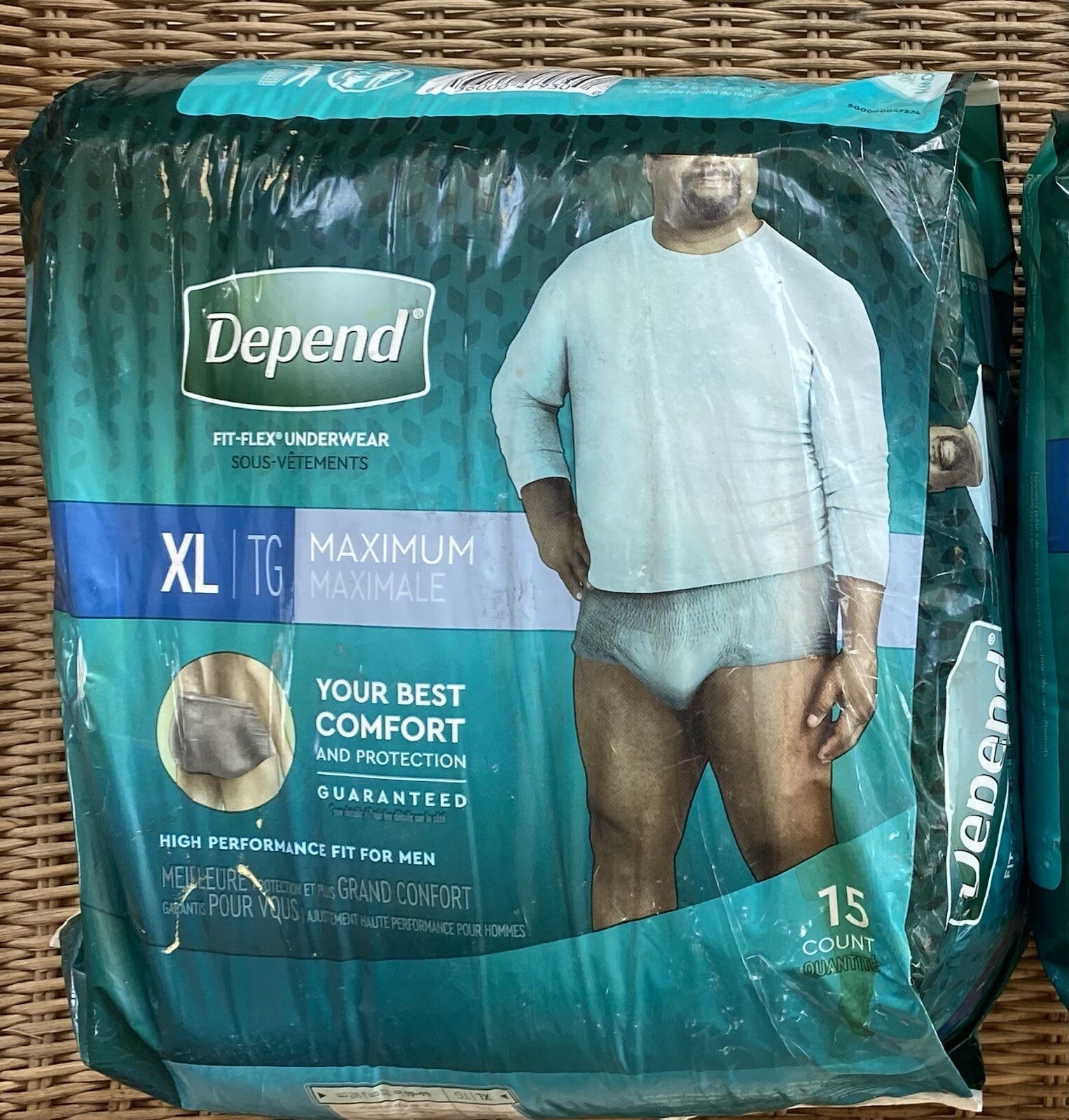 Depend Fit-Flex Underwear For Men-XL -Maximum Absorbency-15 Count