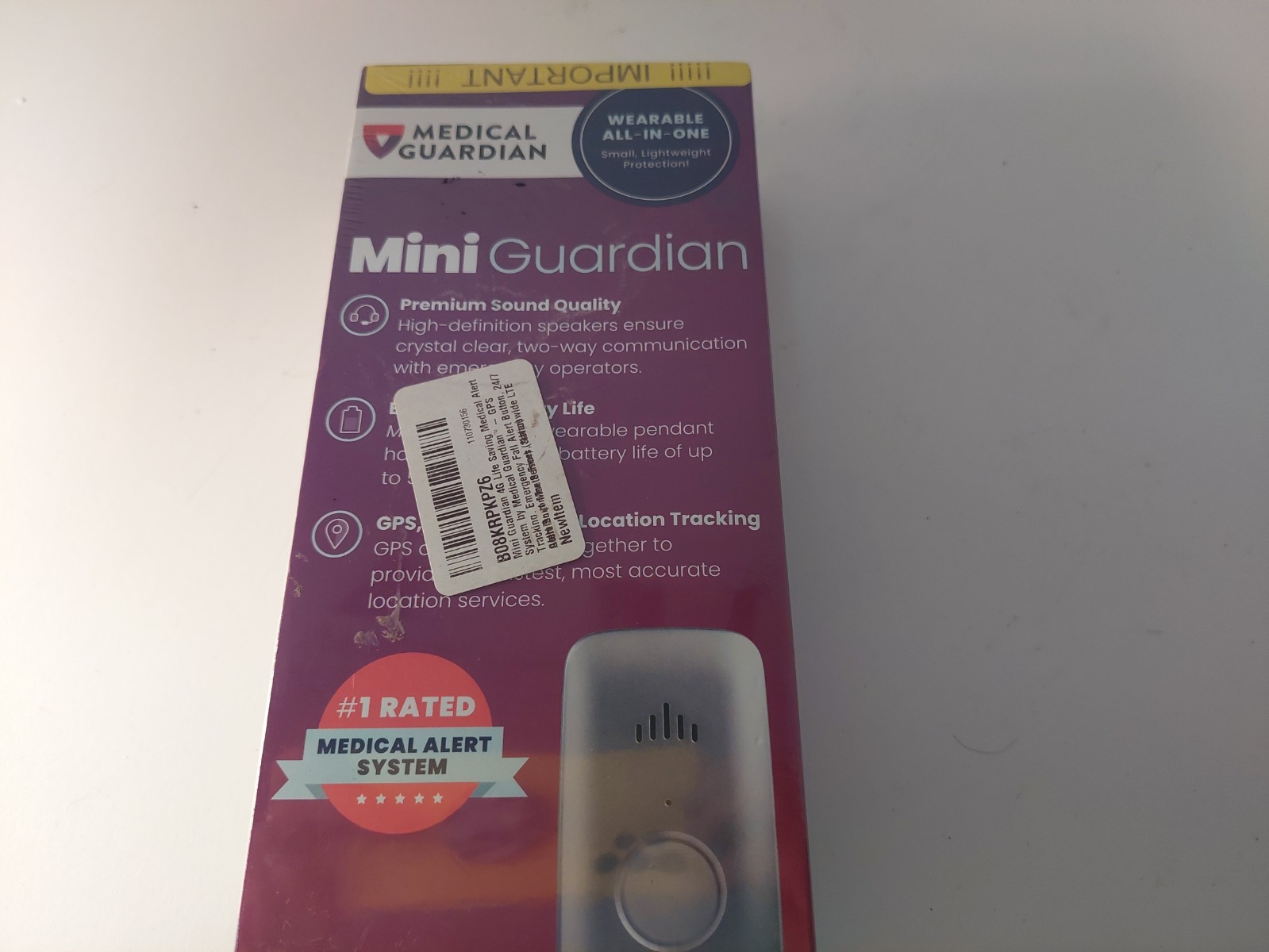 Medical Guardian Mini Guardian Medical Alert System Wearable All In One Sealed
