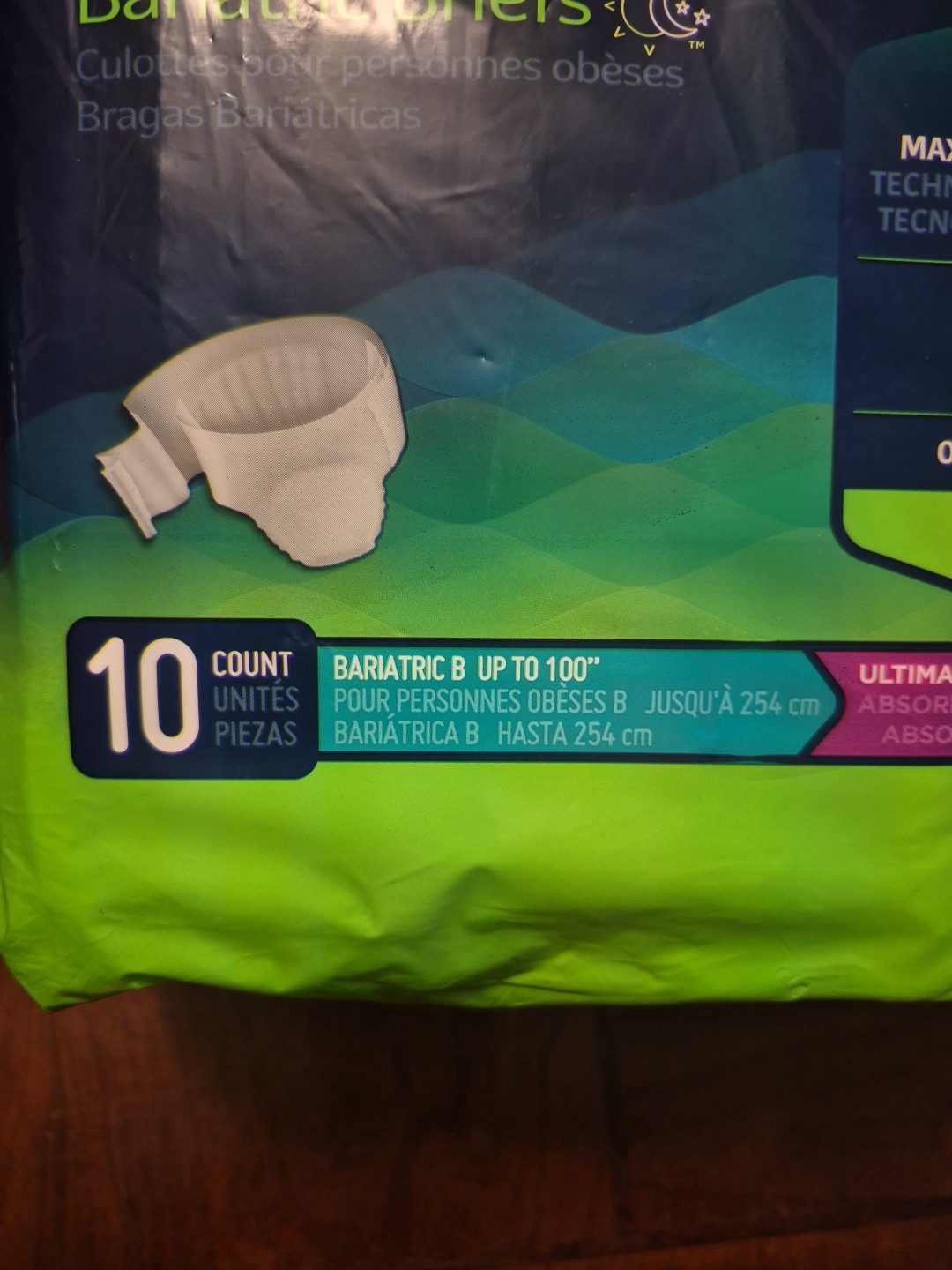 PREVAIL ADULT BARIATRIC BRIEFS SIZE B UP TO 100” (10 count) Unsealed