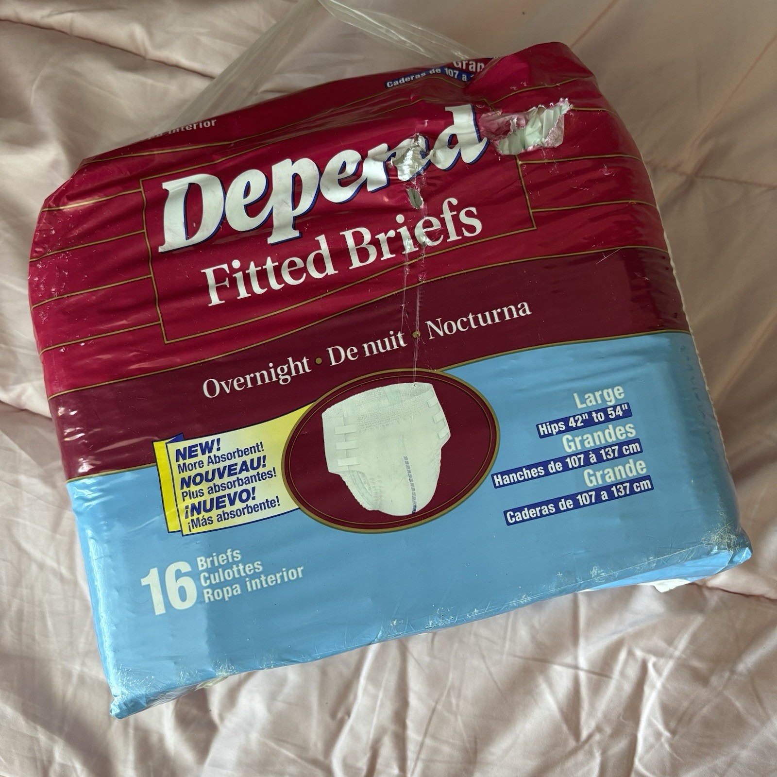 VINTAGE DEPEND New Overnight Fitted Briefs 16 Pack Size Large 1993 USA