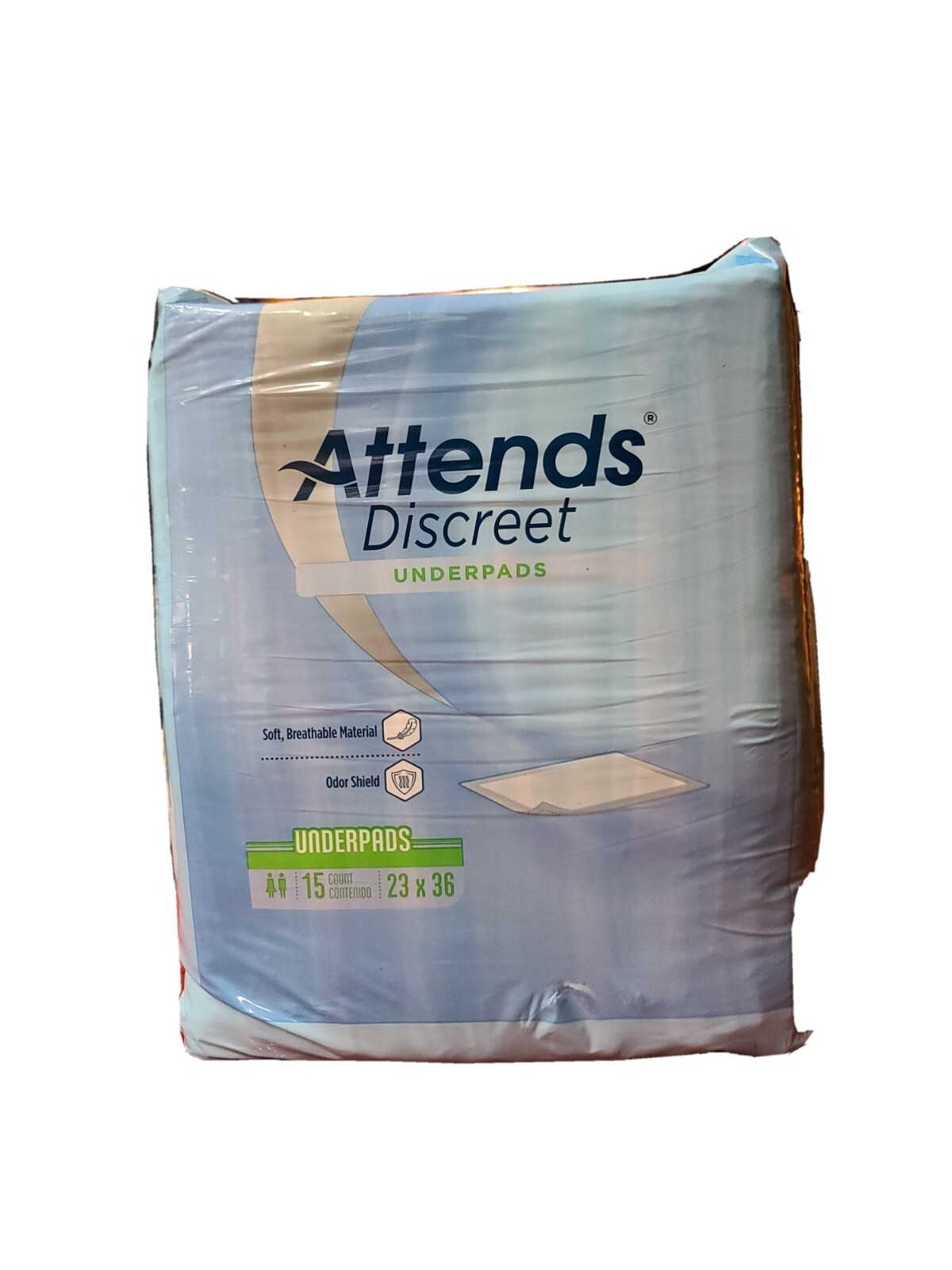 Attends Discreet Bladder Underpads. Soft Breathable Material. Oder Shield 15 Qty