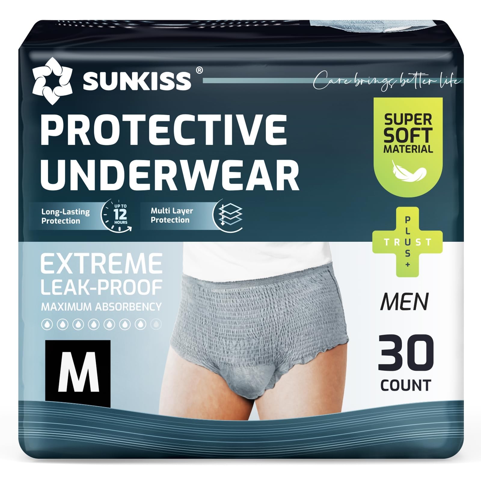 Super Soft Incontinence Underwear for Men, Daytime Disposable Adult Pull Ups,…
