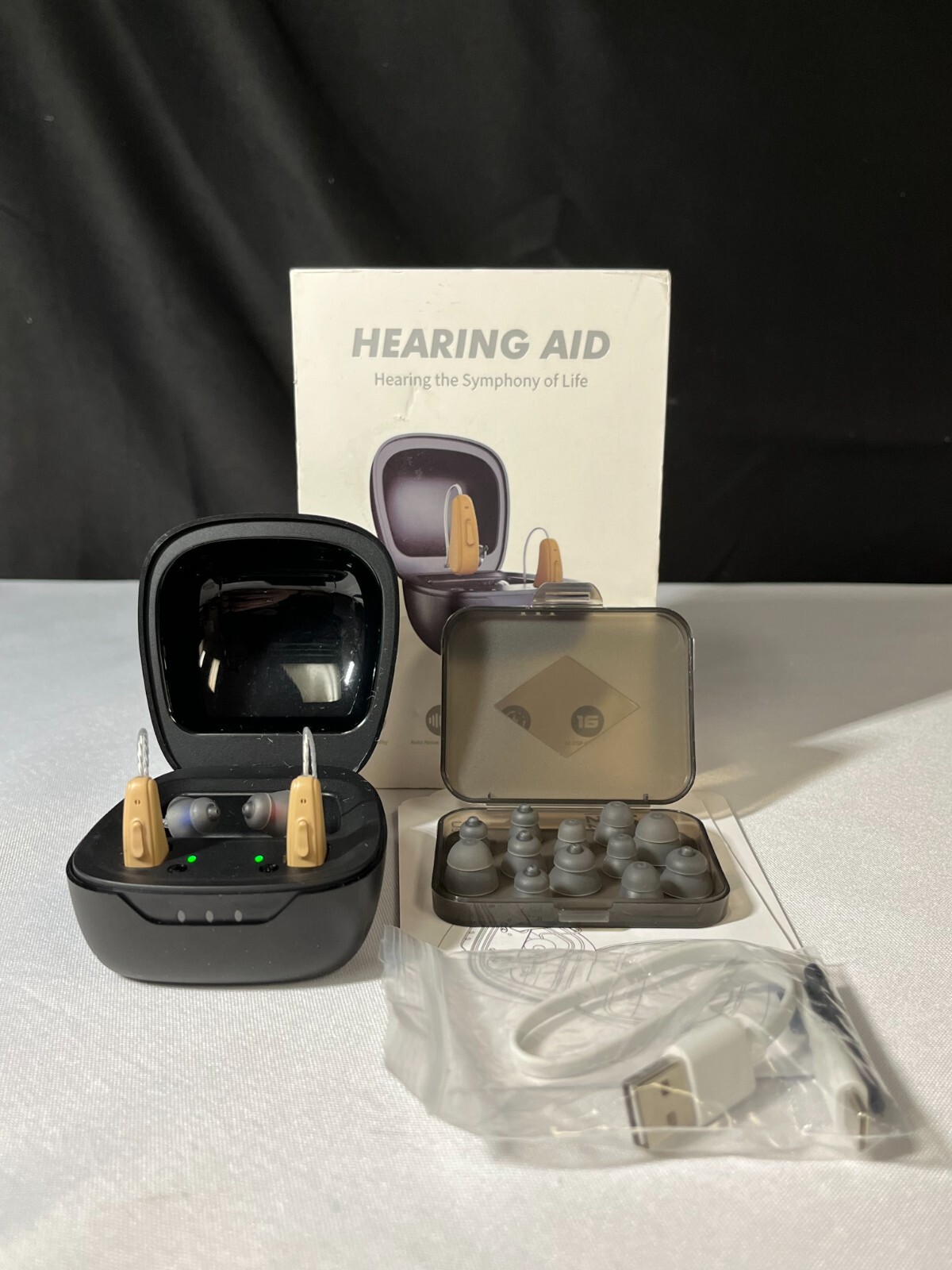 NVBOTY M2231 Beige Noise Cancelling Rechargeable Hearing Aids For Seniors