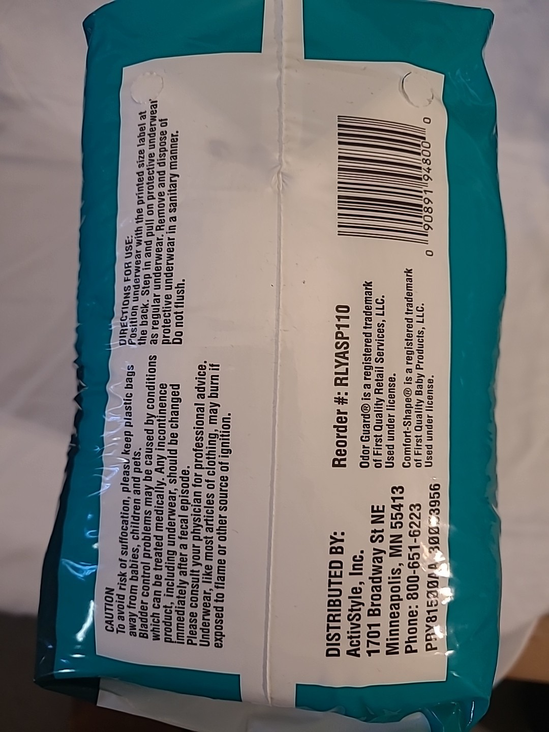 Rely 25 count Pack Maximum Adult Underwear Absorbency Medium Diapers