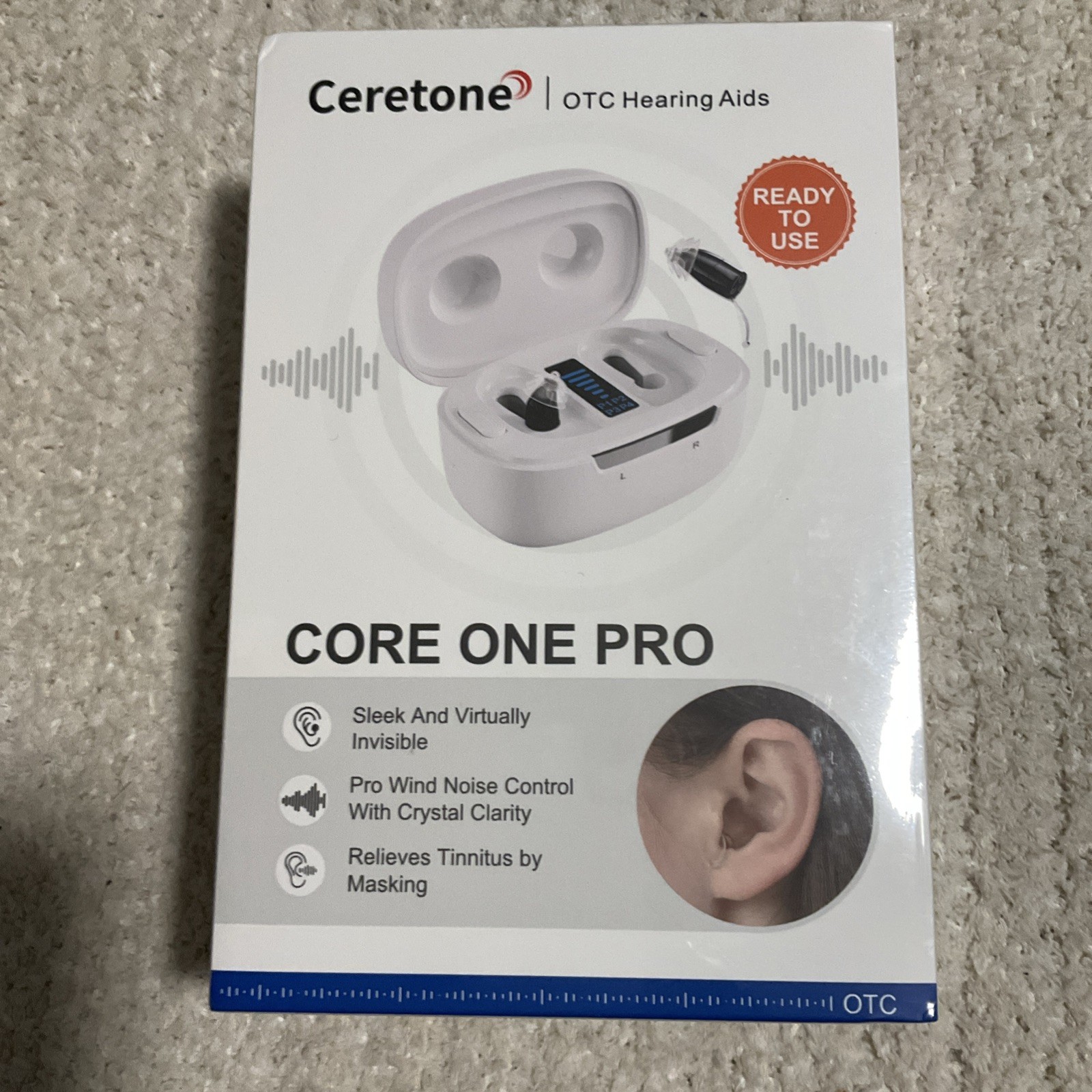 NEW Sealed Ceretone Core One Pro CE-A90A Hearing Aids CIC Invisible Rechargeable