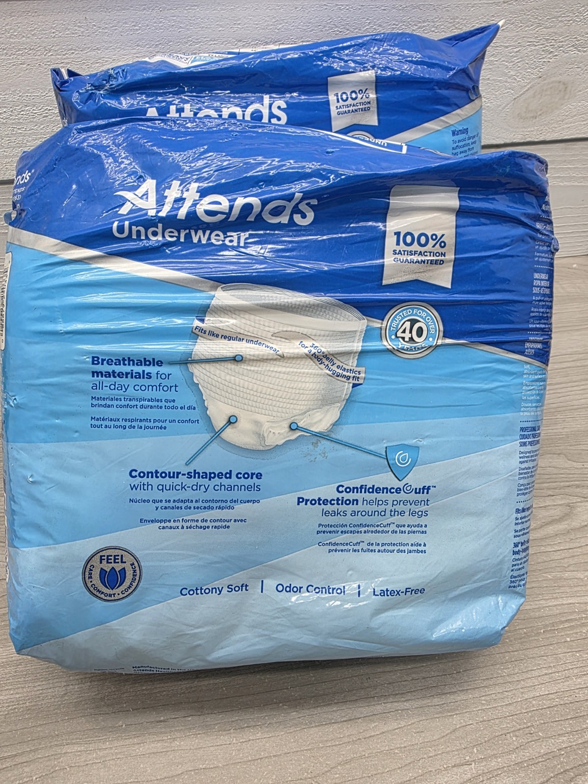 Lot Of 2 Attends Disposable Underwear Heavy Max Absorbency APP0740 XL 58″-68″