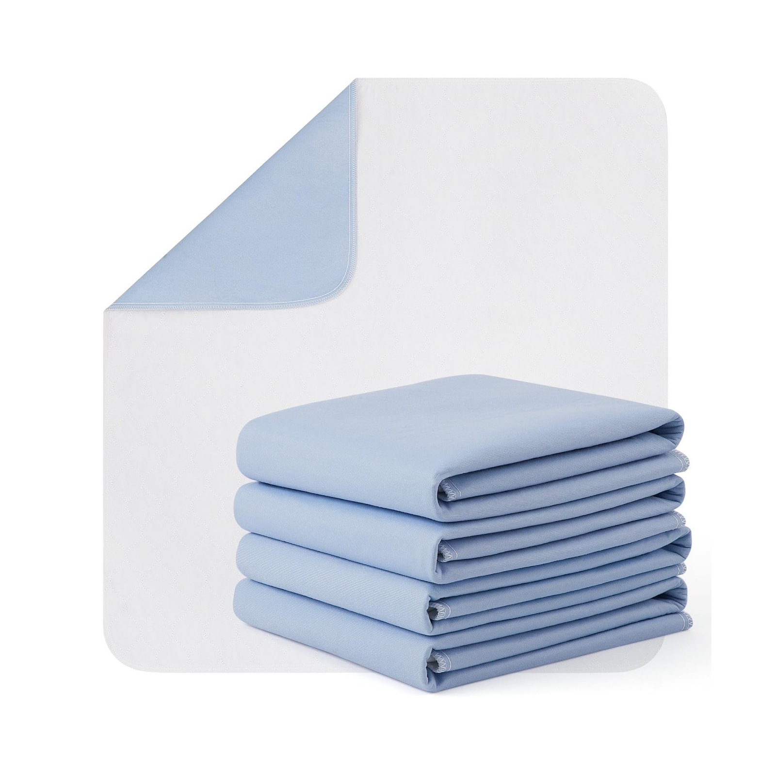 BHVESLL Washable Incontinence Bed Pad, 36×38 Inch-4 Packs Reusable Bed Underp…